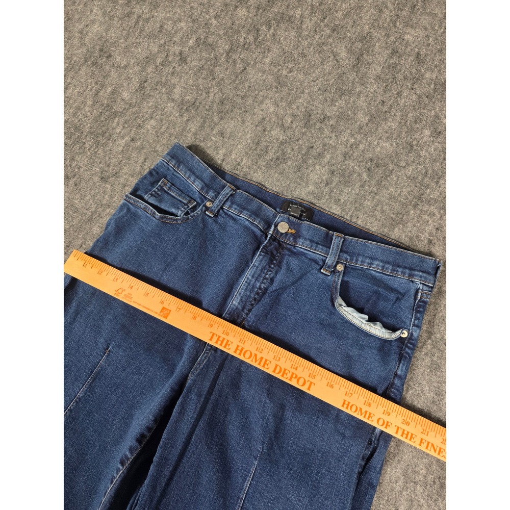 Banana Republic Wide Leg High Rise Jeans 33 16 Tall Cropped Raw Hem Blue - Picture 10 of 13